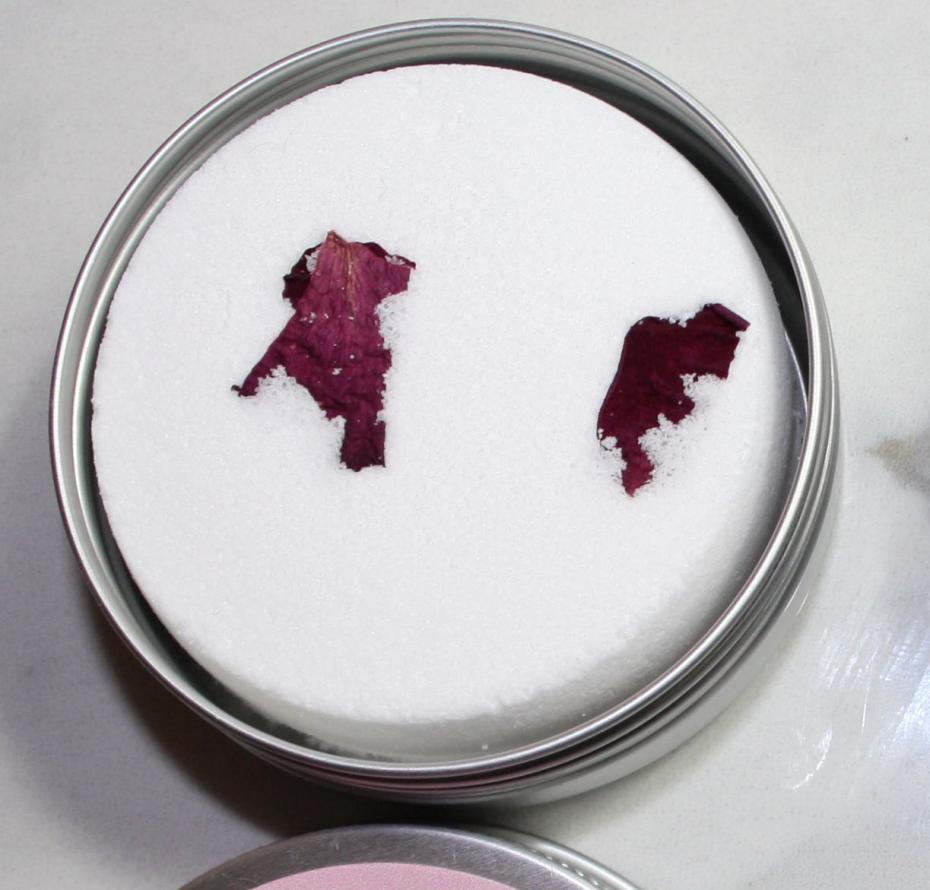 Rose maroc shower steamer lid off