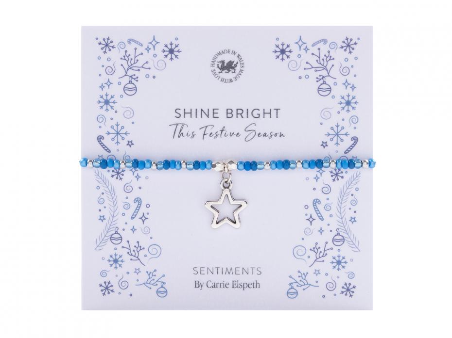 Shine Bright This Festive Season  Sentiment Bracelet