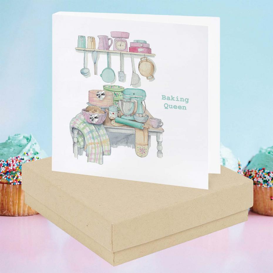 Classic Crumble Collection - Boxed Card with Silver Cubic Zirconia Heart Earrings
