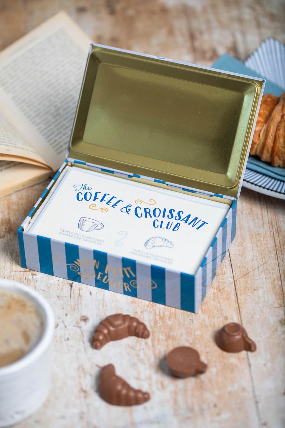 Coffee and Croissant Club open displaying the menu card