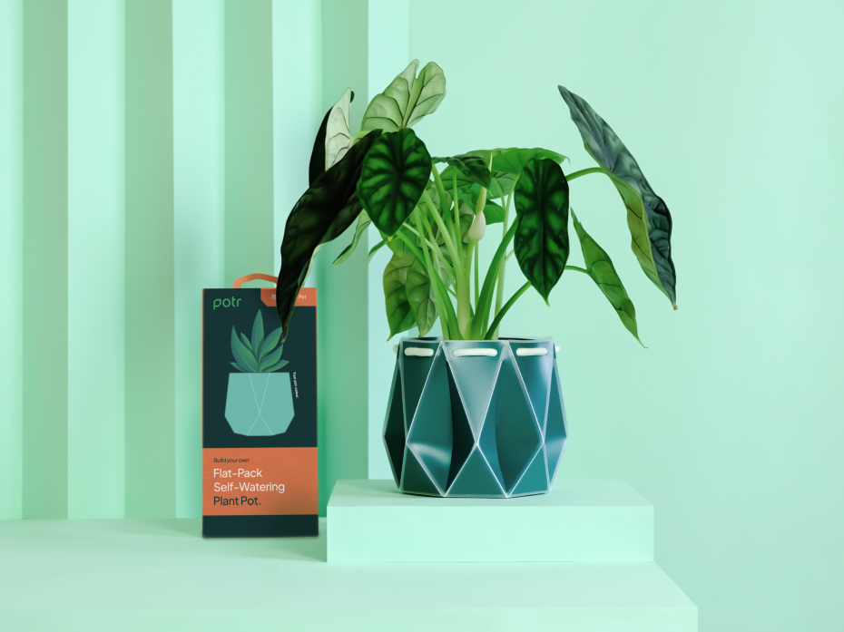 Flat-pack self-watering POTR Pot