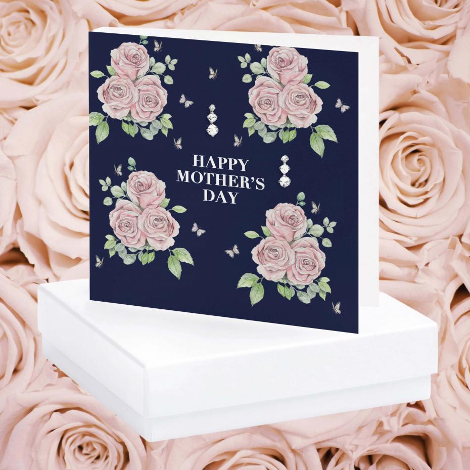 Bright Blooms Collection - Boxed Card with Silver Drop Earrings