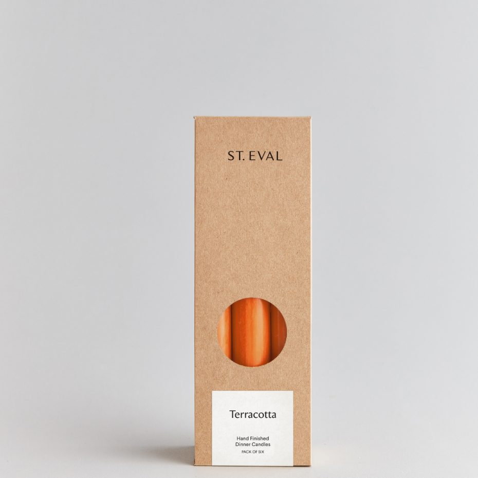 Terracotta Coloured Dinner Candles