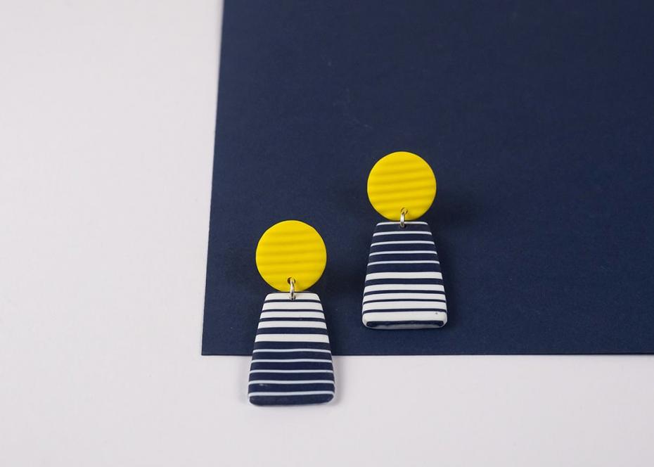 Breton earrings Carnac yellow Nadege Honey