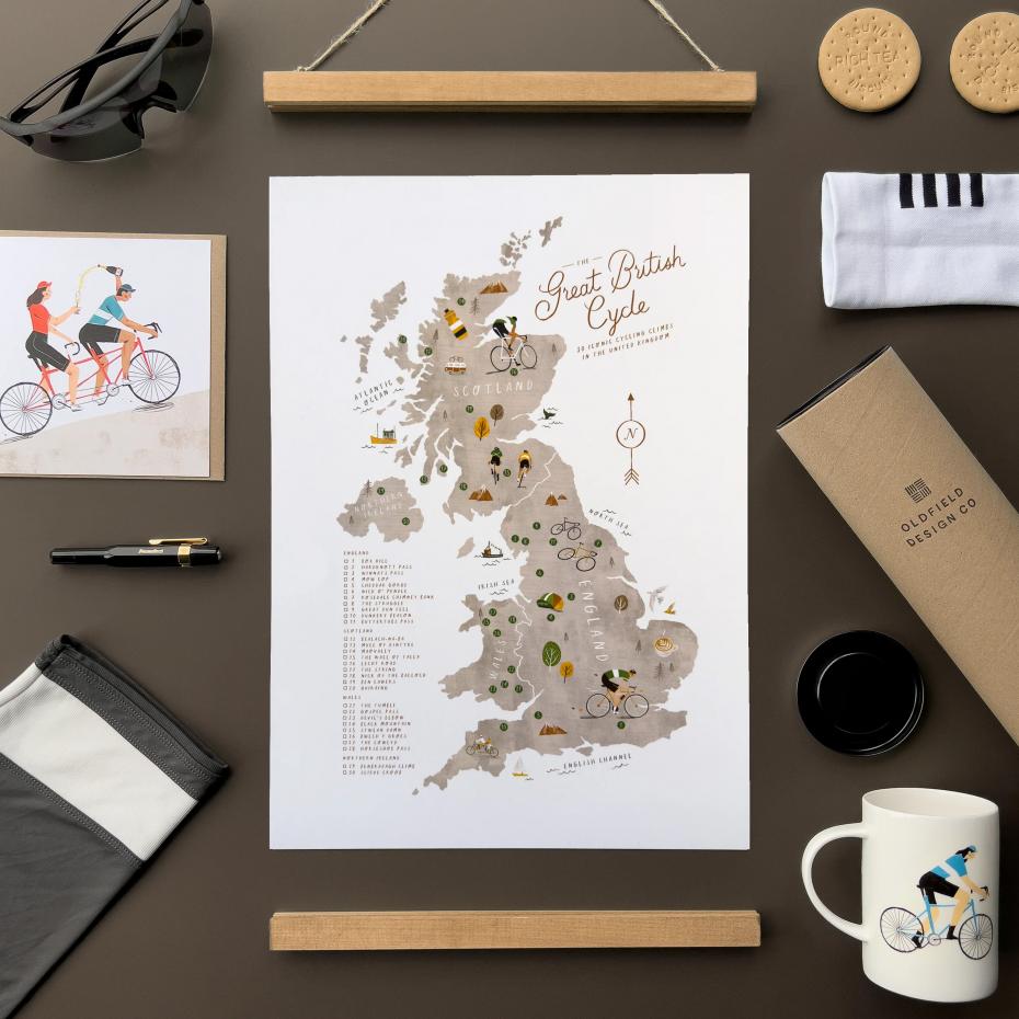 Great British Cycle Checklist Map