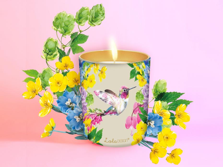 Wildlife botanical Hummingbird candle- Wild lime and ginger