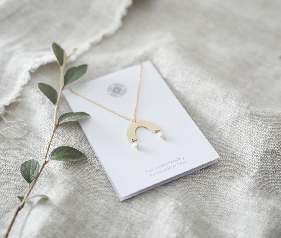 Pearl Small Arch Pendant on packaging