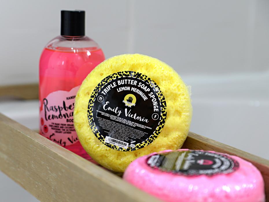 Lemon meringue triple butter soap sponge