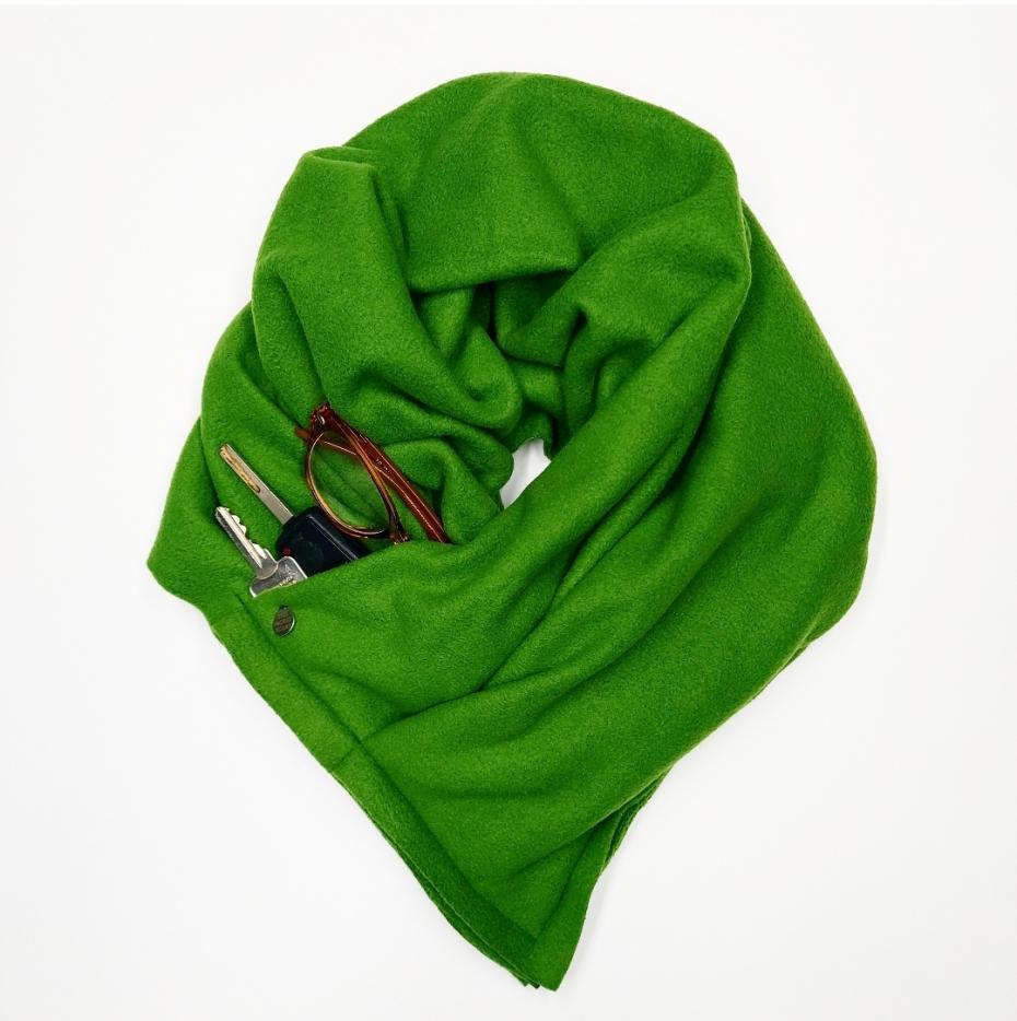 Polar Fleece Pocket Scarf in green