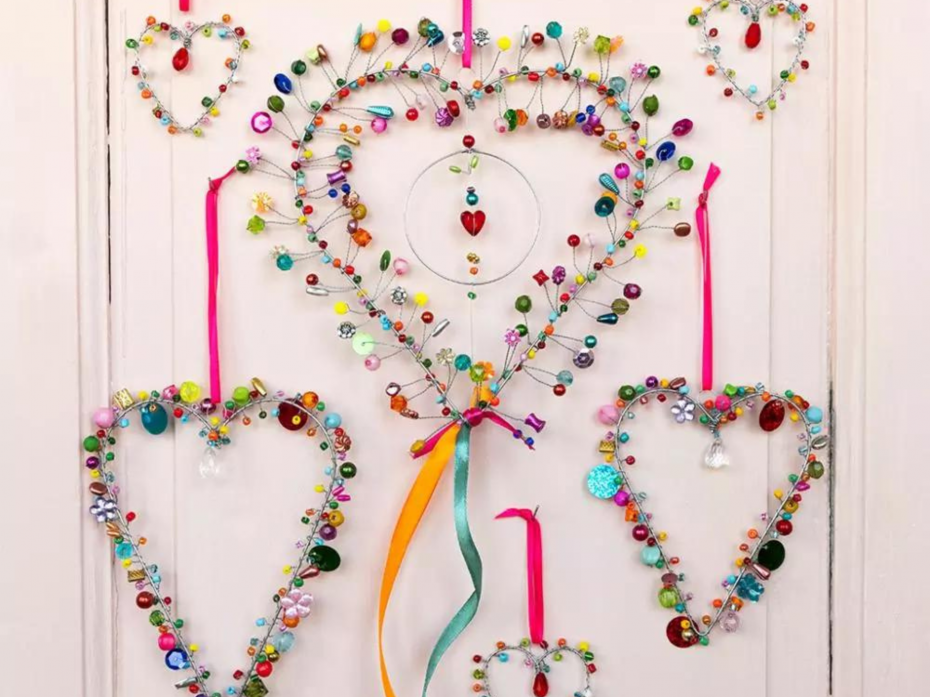 Full collection of beaded hearts
