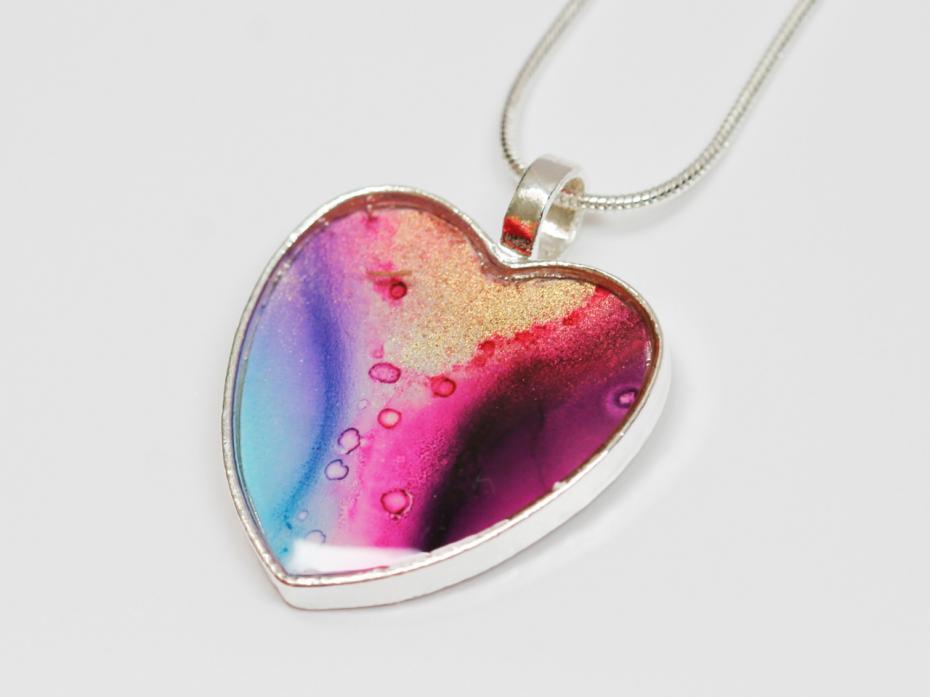 Multi Coloured Medium Heart Pendant