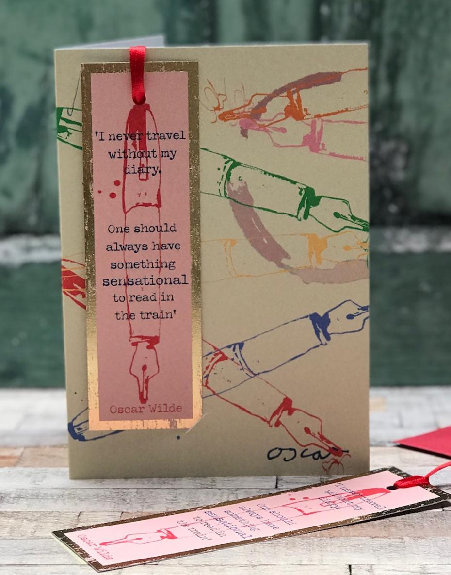 'I never travel without my diary'  Oscar Wilde card