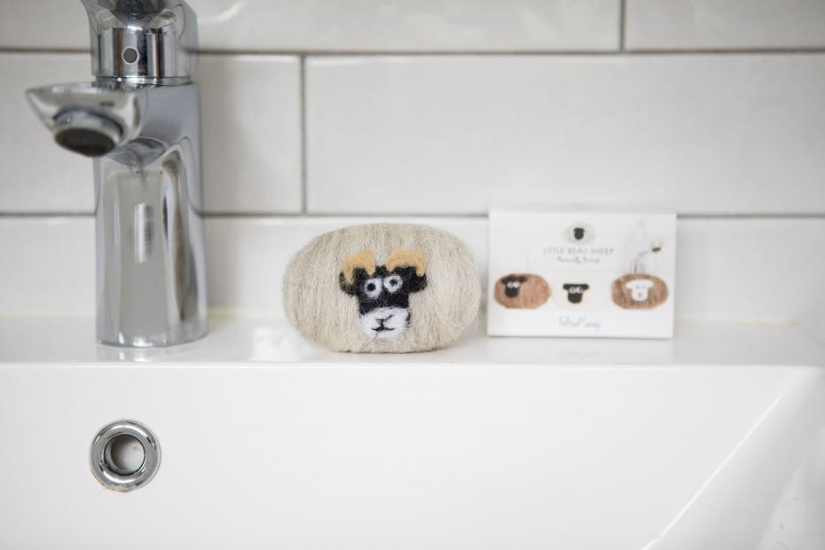 Soap with its packaging