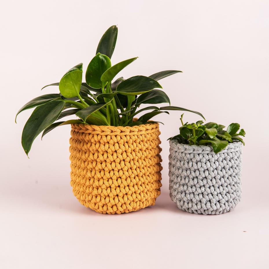 Crochet Basket Duo Kit by Stitching Me Softly