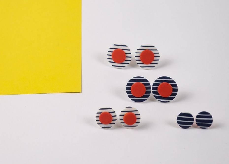 Breton Studs red Nadege Honey