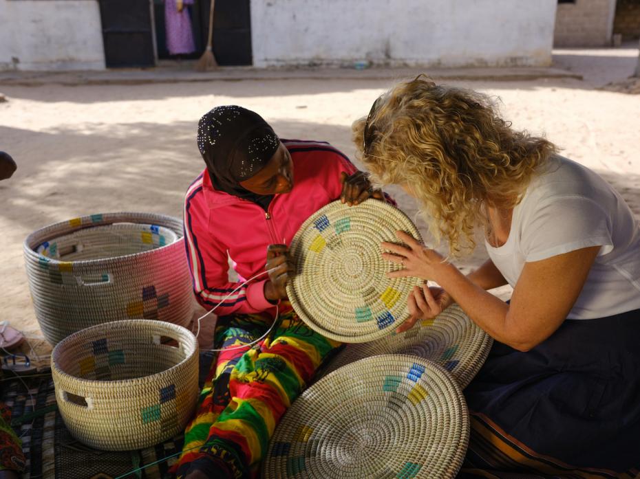 Artisanne founder with one of our weavers