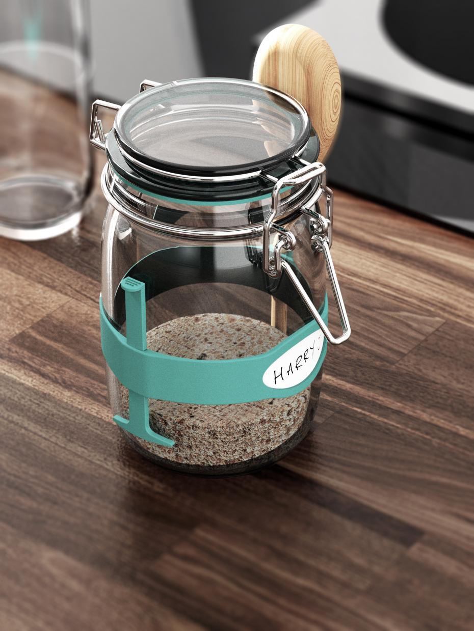 Sourdough Starter Kit with Glass Jar, Wooden Spoon and Growth Gauge